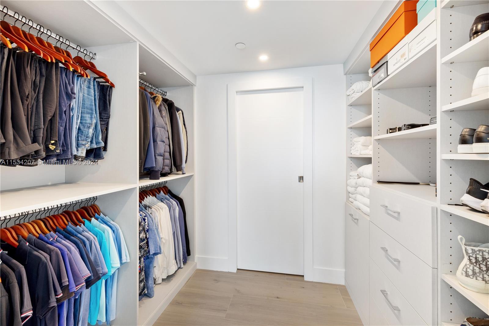 Spacious master walk in closet