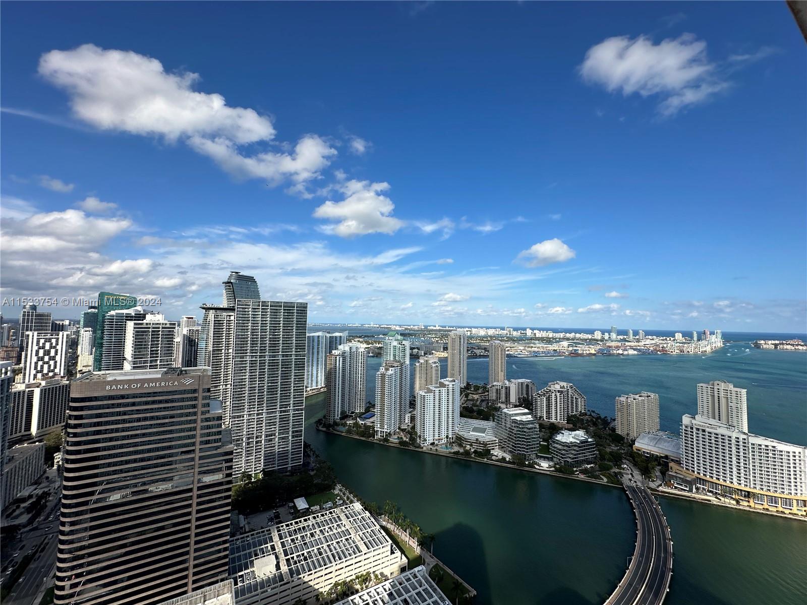 Enjoy this gorgeous 1bd/1bath Penthouse unit located at the PLAZA on BRICKELL with the most amazing breathtaking view from the 54th fl facing towards Biscayne Bay,Brickell Key and Miami Beach where holiday fireworks are always displayed.Unit features 10ft ceilings,subzero refrigerator & Bosch appliances,renovated Italian kitchen with granite countertop,custom walk-in closet,whirlpool/shower tub,Italian ceramic floors throughout as well as in the balcony.Maintenance fee includes; basic cable and internet in addition to all the amenities that feel like you are in a hotel. The building is in prime location and within a short distance from Mary Brickell Village,Brickell City Centre, & an endless list of restaurants to choose from.Asking for better is impossible!!!WALKTHROUGH VIDEO AVAILABLE.