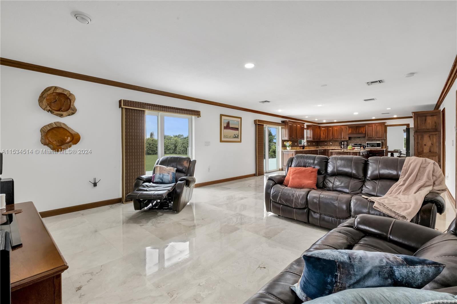Living room - Travertine marble floors downstairs