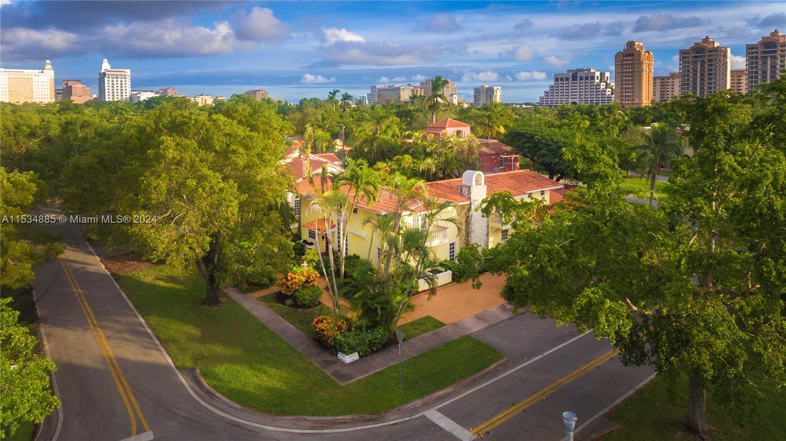 If you are looking for a great location in Coral Gables it does not get much better than this. Two Level, 4-Bedrooms, 3.5-Baths, 2 car garage, on a large corner lot just one block from the Granada golf course. Updated kitchen, large pool, fireplace, and a lot of light. Perfect for entertaining, and just minutes away from downtown Coral Gables and great dining. Pool guest suite, soaring 20ft ceilings, walk in closets, marble baths, and multiple balconies. Great landscaping and surrounded by greenery. Beautiful and imposing, this is an excellent home.