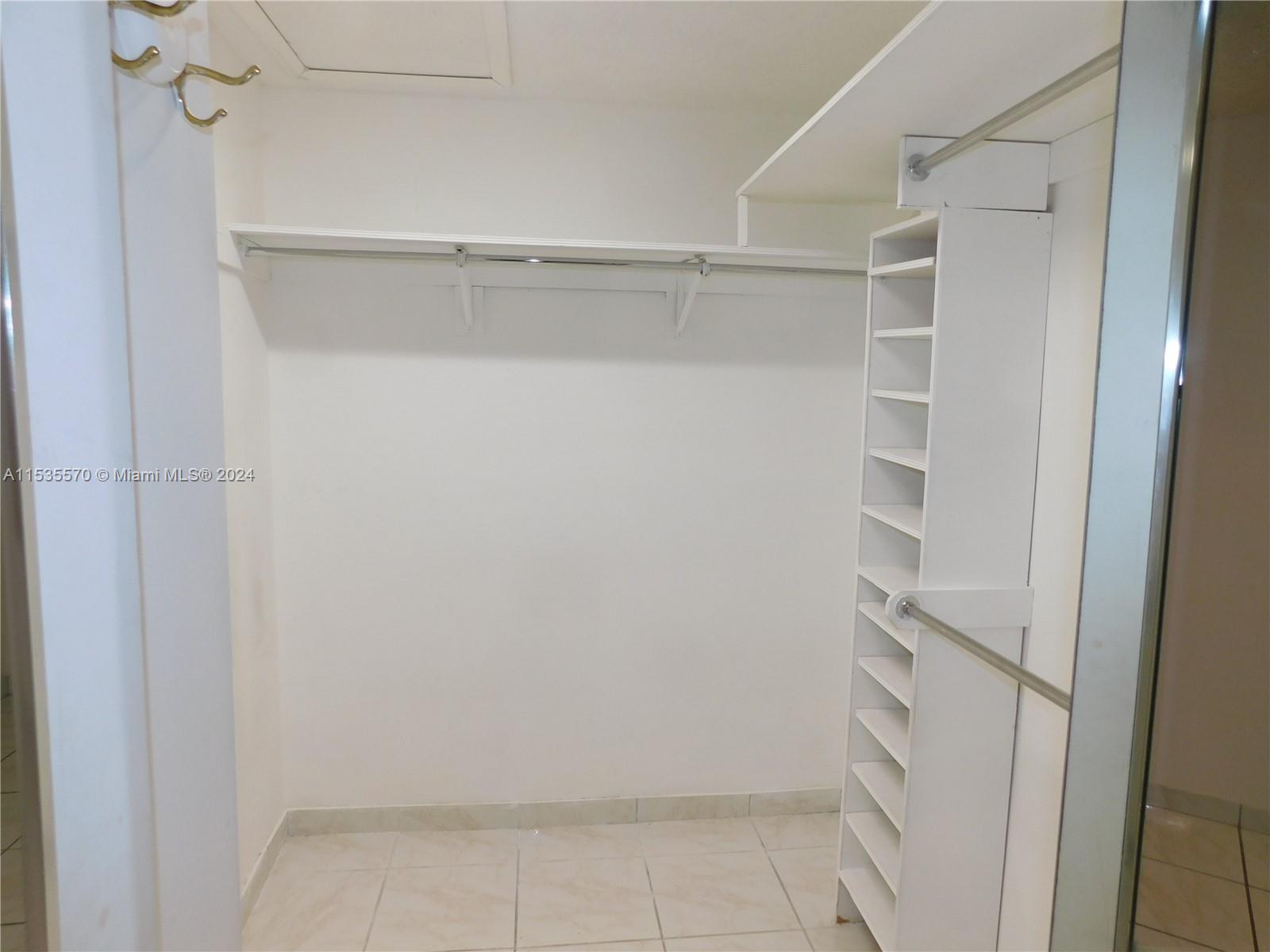 very spacious master closet