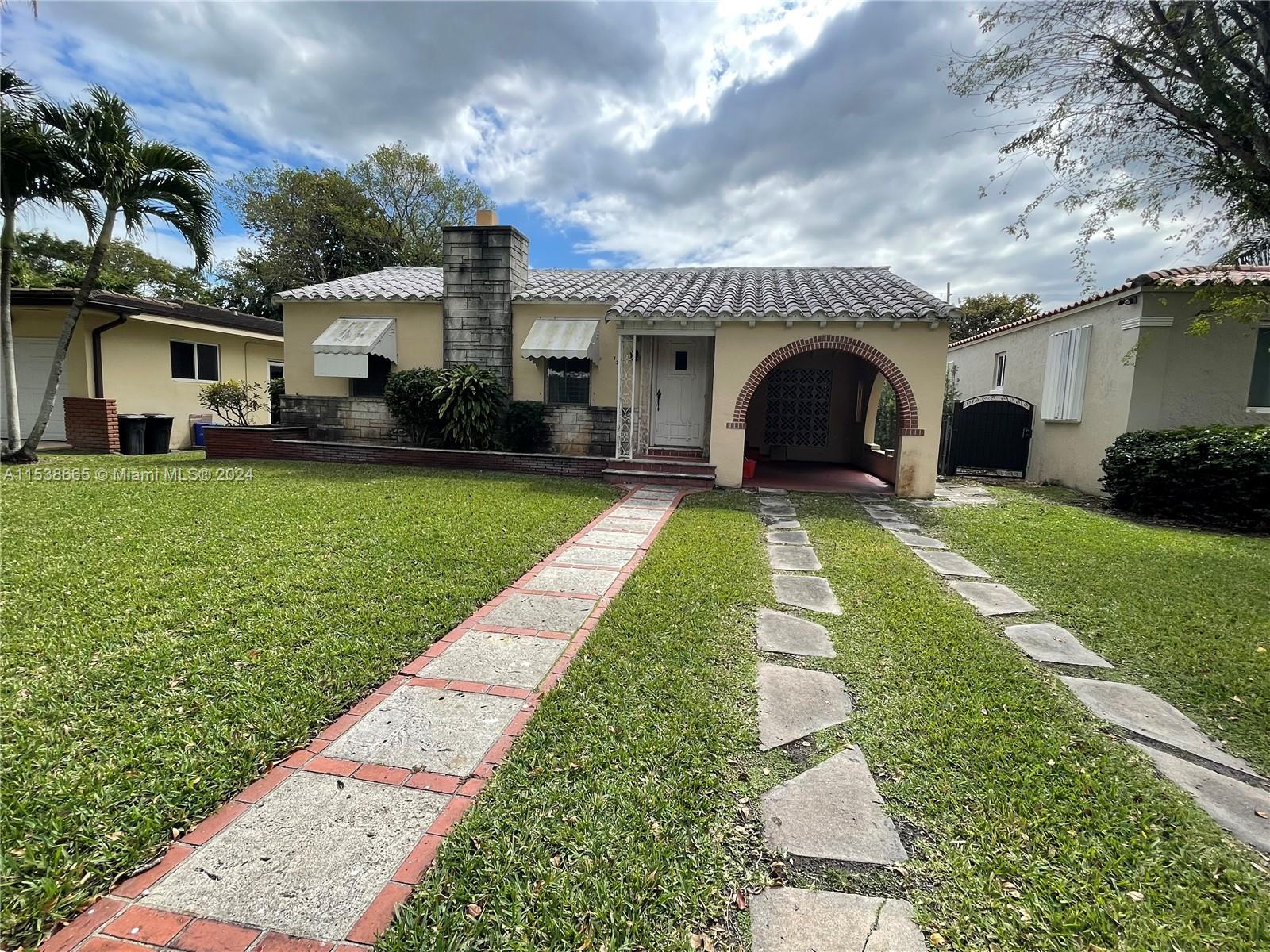 A 3 Bed 2 Bath 2,108 SF home on a 7,250 SF lot! This is an investor dream in the heart of Coral Gables just steps away from the Granada Golf Course! Also included is a separated 400 SF structure in the backyard! Plans are already approved from the Architecture board and just 1 - 2 months away from final city approval saving up to a year of city planning and approvals!