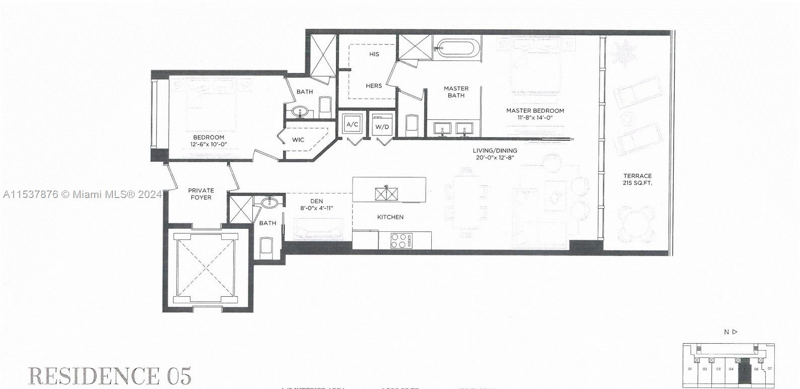 LINE 05 = BEST 2BED LINE IN THE BUILDING / Source: developer (no exact measures, just as a reference)