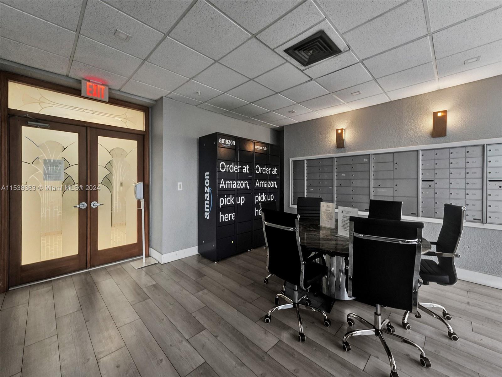 Mail room with Amazon Hub lockers