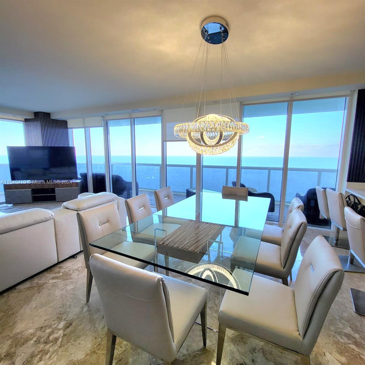 Eight chairs glass formal dinning Table