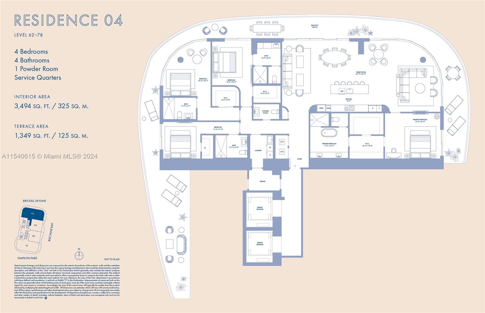 1420 S Miami Avenue 6301, Miami, Florida 33130, 4 Bedrooms Bedrooms, ,4 BathroomsBathrooms,Residential,For Sale,1420 S Miami Avenue 6301,A11540615