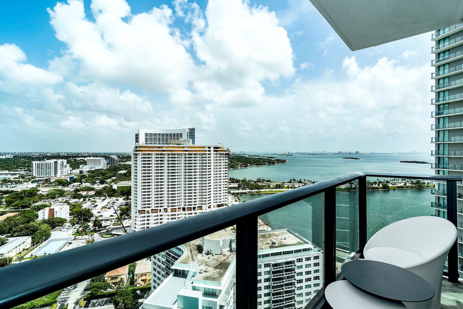 Beautiful corner residence with an abundance of natural light, and beautiful views of the Biscayne Bay and the city. This 1 bed/ 1.5 bath unit features floor-to-ceiling glass windows, 9 ft ceilings, Italkraft kitchen cabinetry, Bosch appliances, quartz countertop, shades & blackouts, and a private foyer. The unit is in great condition, ready to move in. A full-service building Paraiso Bay offers several amenities including tennis courts, a luxury health spa with sauna & steam room, a resort-style pool, fitness center, cinema, wine cellar, party room, pedestrian-friendly street, and 24-hour security, front desk, & valet. Fully furnished unit.
