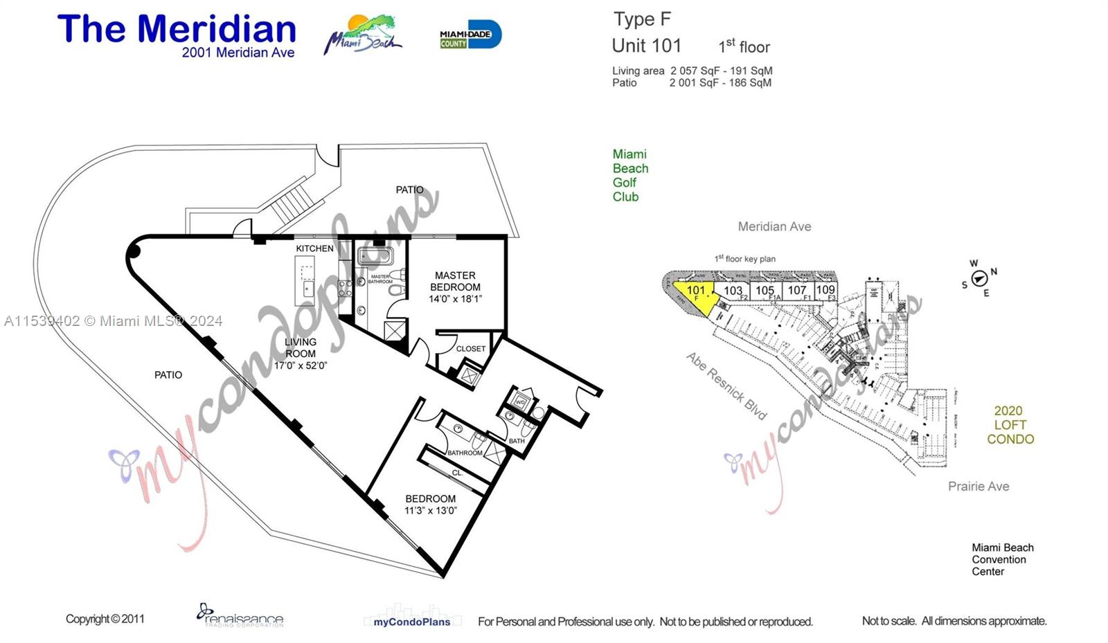 2001 Meridian Ave 101, Miami Beach, Florida 33139, 2 Bedrooms Bedrooms, ,2 BathroomsBathrooms,Residential,For Sale,2001 Meridian Ave 101,A11539402