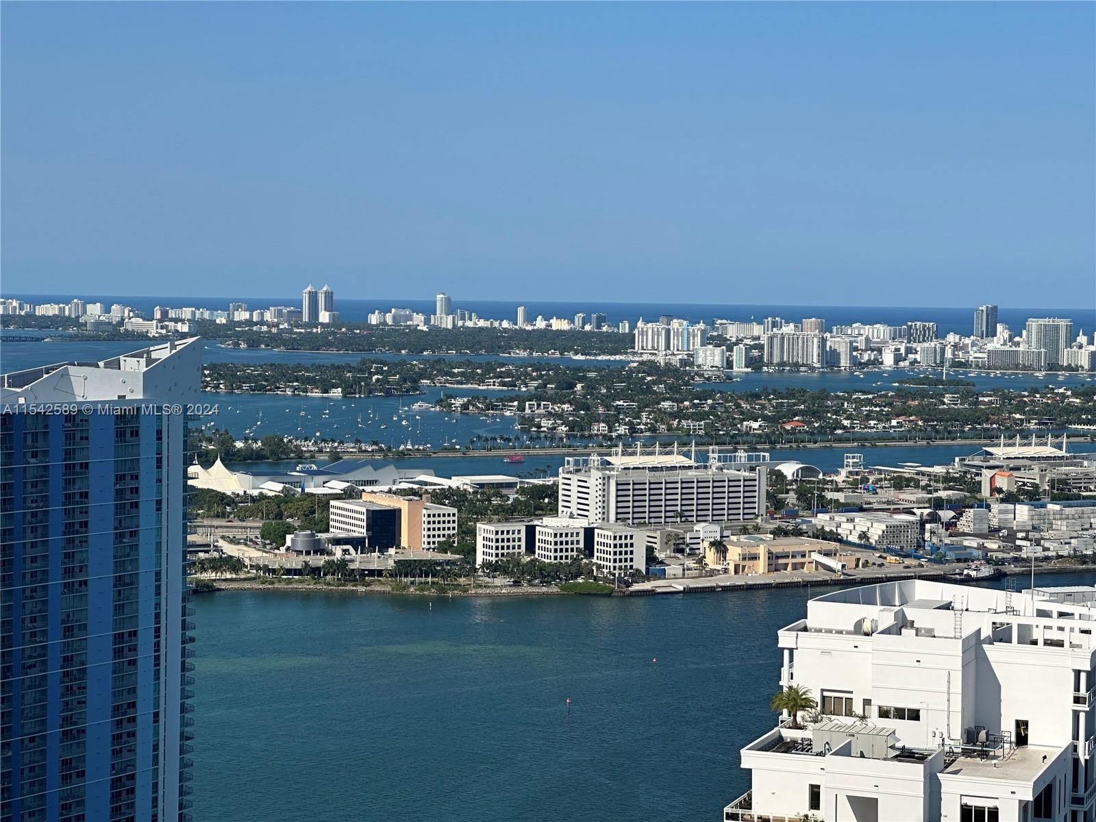 Furnished 1/1 on the 49th floor with amazing Bay views. Enjoy endless water views from your private terrace. Porcelain floors throughout, updated Italian kitchen with top of the line appliances. Full size washer/dryer. Enjoy resort style amenities, designed by famous Architect/Designer Philip Stark. Full service building in the heart of Miami Brickell. Walking distance to many Restaurants (on site: famous Mexican Restaurant Cantina La Veinte), Brickell City Center, Whole Foods. Minutes from Miami Arena and Bayfront Park. 1 assigned parking space. 
Tenant occupied until May 12th 2024