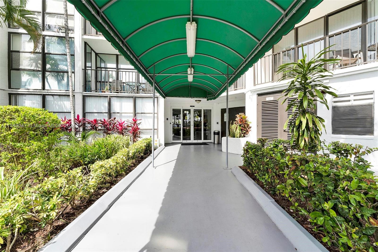 back of the building entry