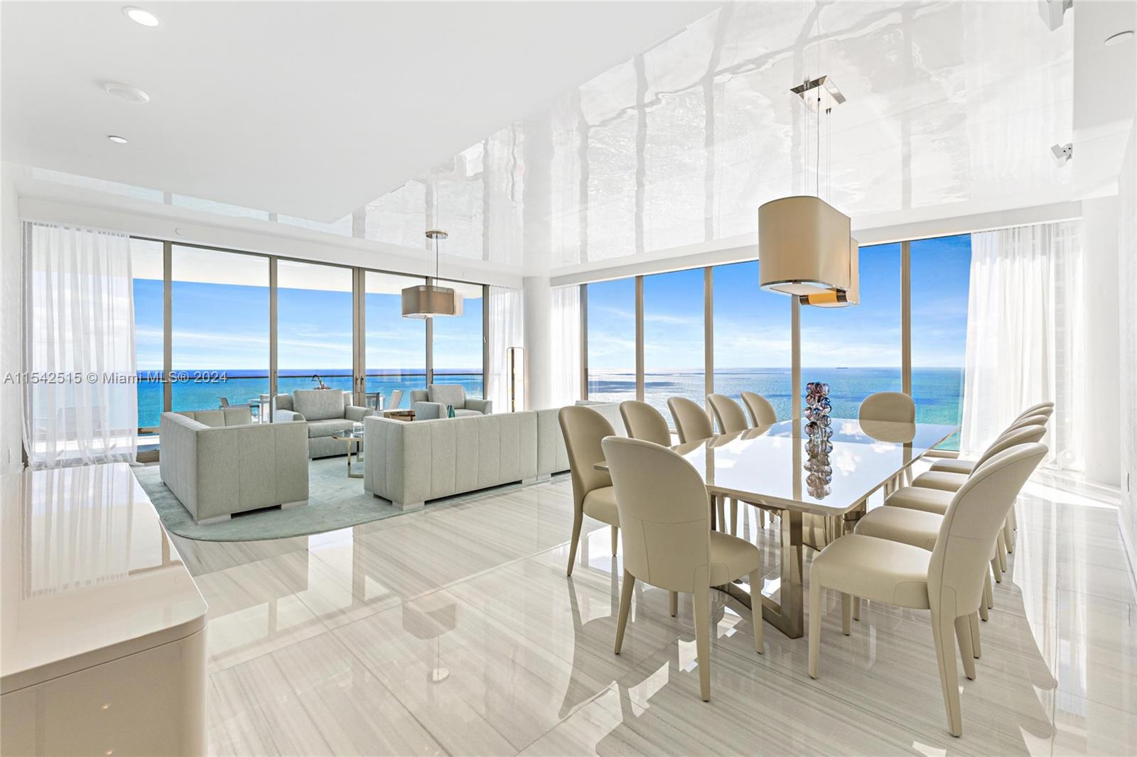 Elevate your lifestyle to the utmost level of sophistication at The Estates at Acqualina. This incredible five bedroom corner residence has the most magnificent finishes, and the best views of the building. Residence will also be delivered with motorized shades throughout and AV system. This unit is located in the sought after South tower at the Estates at Acqualina. This south facing unit has a state of the art kitchen with Wolf ovens, Subzero refrigerators, two dishwashers, two sinks, two warming drawer and a wine refrigerator. A large pantry with an extra full size freezer.  Enjoy what the Five star, Five diamond Acqualina lifestyle has to offer and be amongst the selected few that get to call the Estates at Acqualina home!