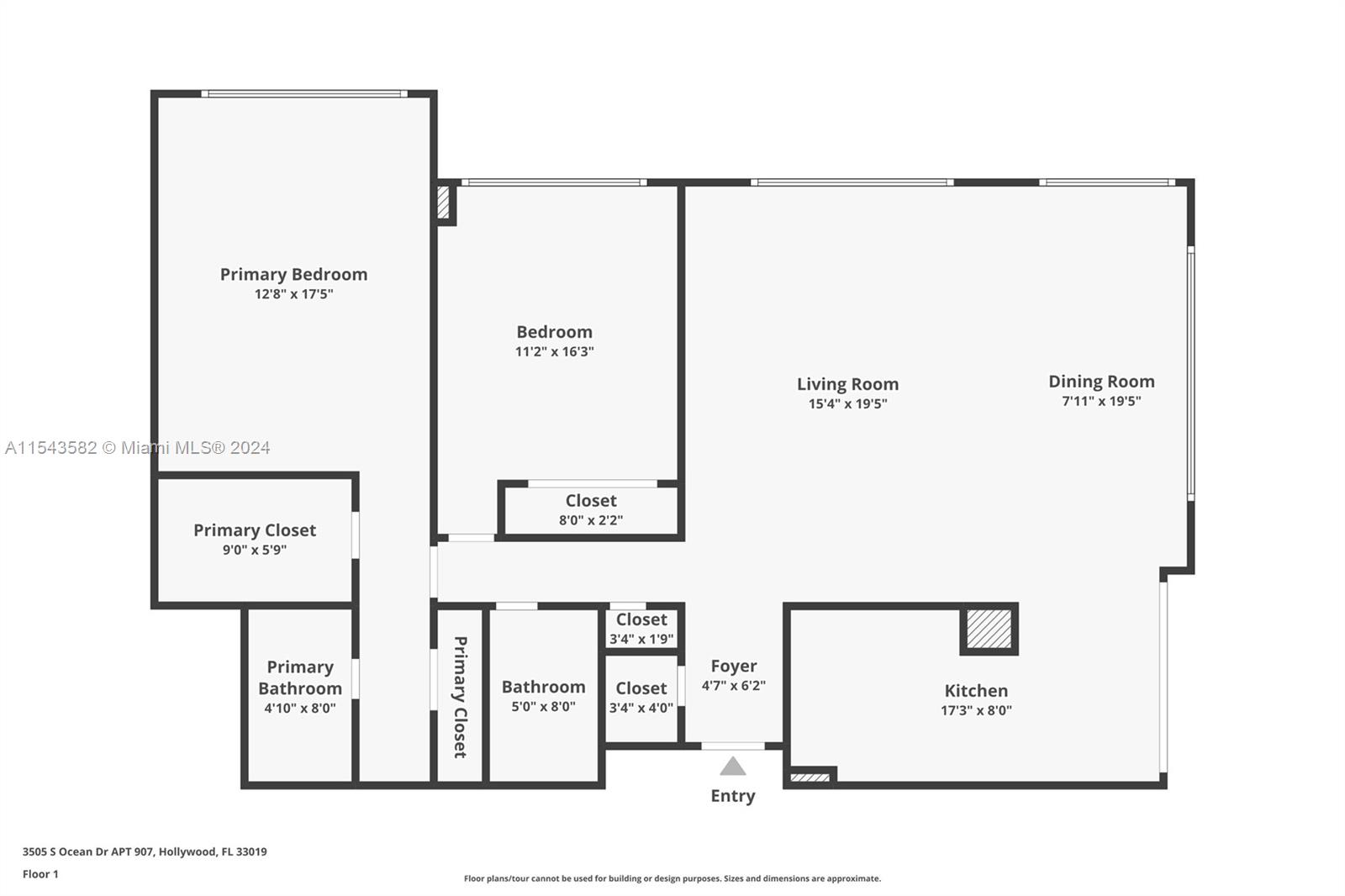 3505 S Ocean Dr 905, Hollywood, Florida 33019, 2 Bedrooms Bedrooms, ,2 BathroomsBathrooms,Residentiallease,For Rent,3505 S Ocean Dr 905,A11543582
