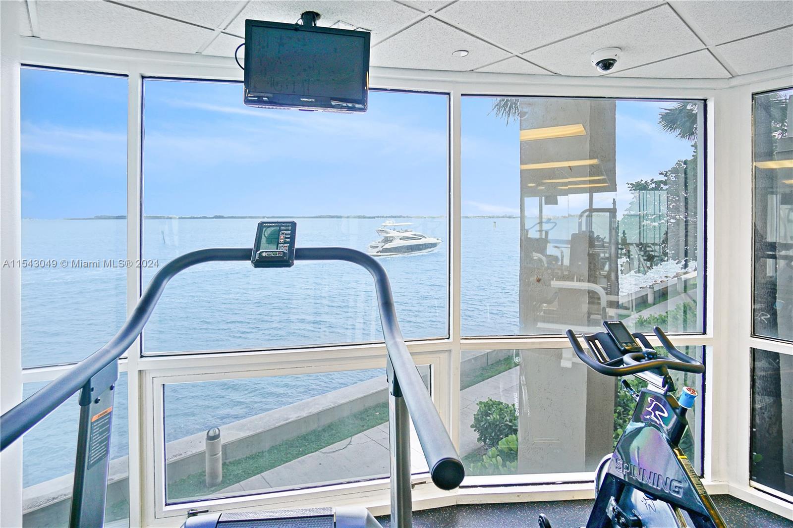 Gym overlooking the bay