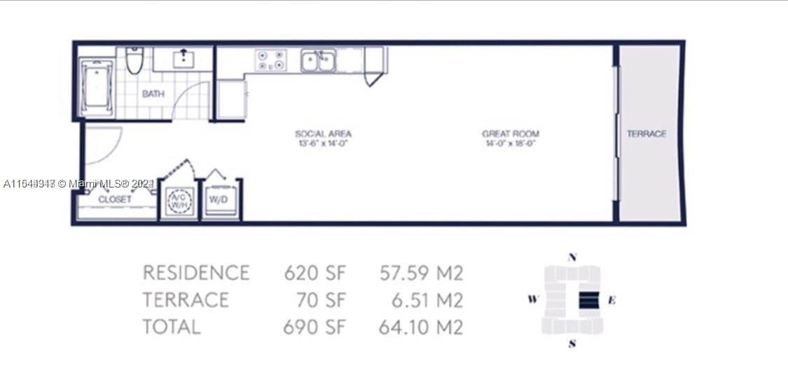 1600 NE 1st Ave 3302, Miami, Florida 33132, ,1 BathroomBathrooms,Residential,For Sale,1600 NE 1st Ave 3302,A11544347