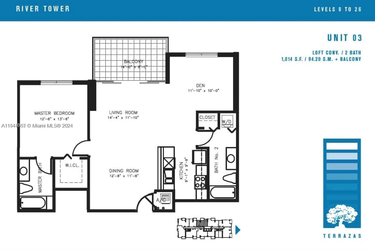 1861 NW S River Dr 2503, Miami, Florida 33125, 2 Bedrooms Bedrooms, ,2 BathroomsBathrooms,Residentiallease,For Rent,1861 NW S River Dr 2503,A11544667