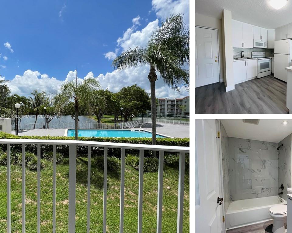 It's a fantastic, completely updated apartment in Cutler Bay! This modern one-bedroom unit features a pool/lake view, a great balcony, new appliances, new flooring, new kitchen cabinets, a high-efficiency tankless water heater, savings on energy, and one assigned parking space. Gated community with lake, swimming pool, laundry room,  tennis court, and elevator. Water is included with the rent. Close to Black Point Marina, supermarket, banks,  and pharmacies.