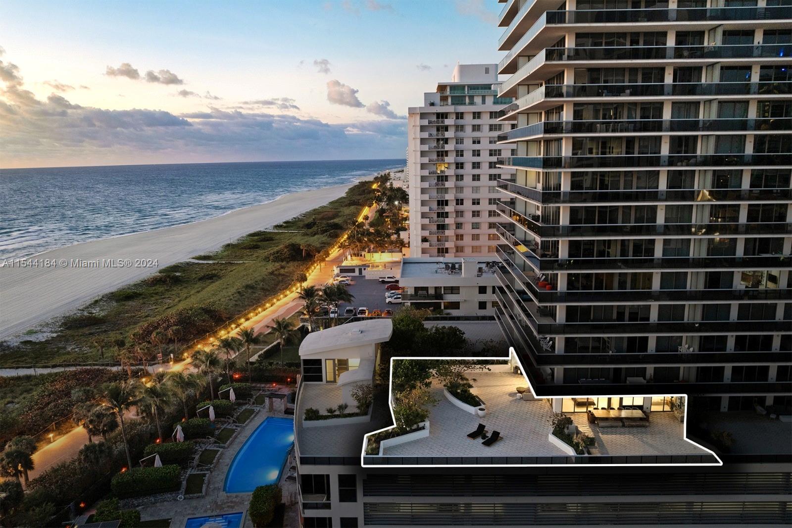 From breathtaking ocean views to unmatched elegance, Residence 501 at MEi Miami Beach is the perfect opportunity for sophisticated buyers seeking a quintessential seaside escape. This fully furnished, Northeast Corner 2 bed/2.5 bath home updated in 2021 and features contemporary finishes. Unwind in the stunning master suite, or entertain from your private, 4,252 square foot wraparound terrace. With its prime location and endless amenities, this stunning residence is a rare opportunity to experience the ultimate in oceanfront luxury. MEi is a boutique condominium of just 134 residences, offering a 5-star service environment including valet parking, beach access, state of the art pool, fitness center,  tea lounge & library, spa, infrared sauna, cold-plunge pool, and much more.