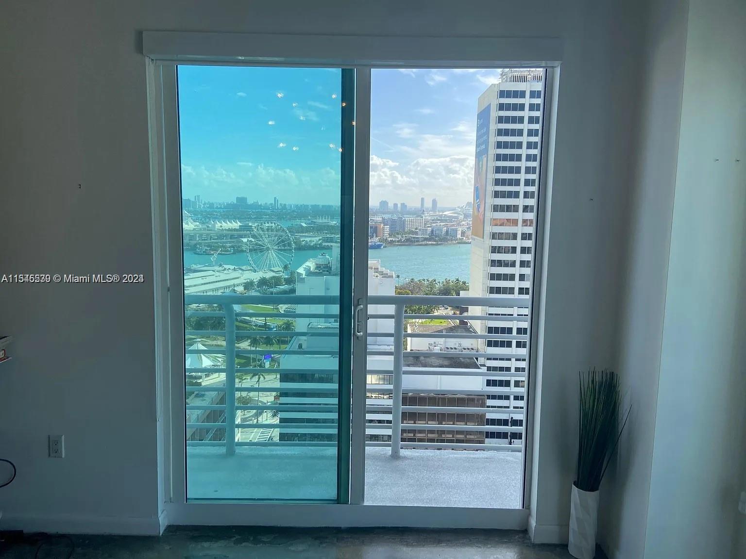 Beautiful water view from living room with balcony