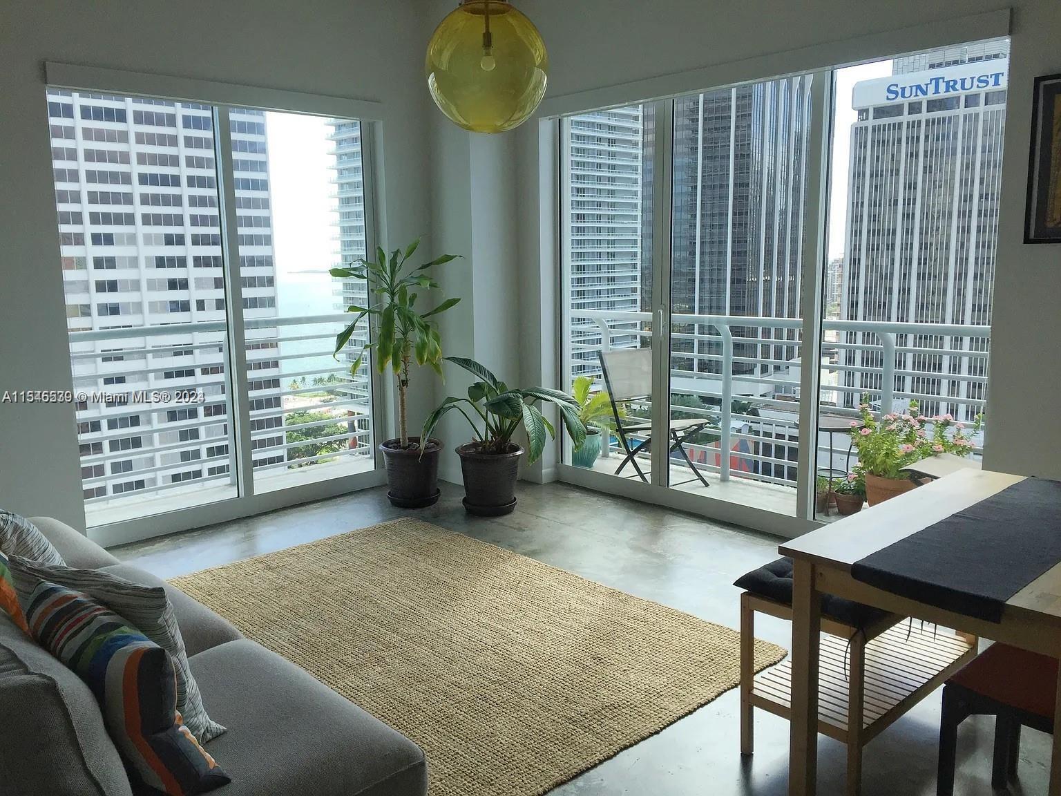 Spacious living room with beautiful view of Miami