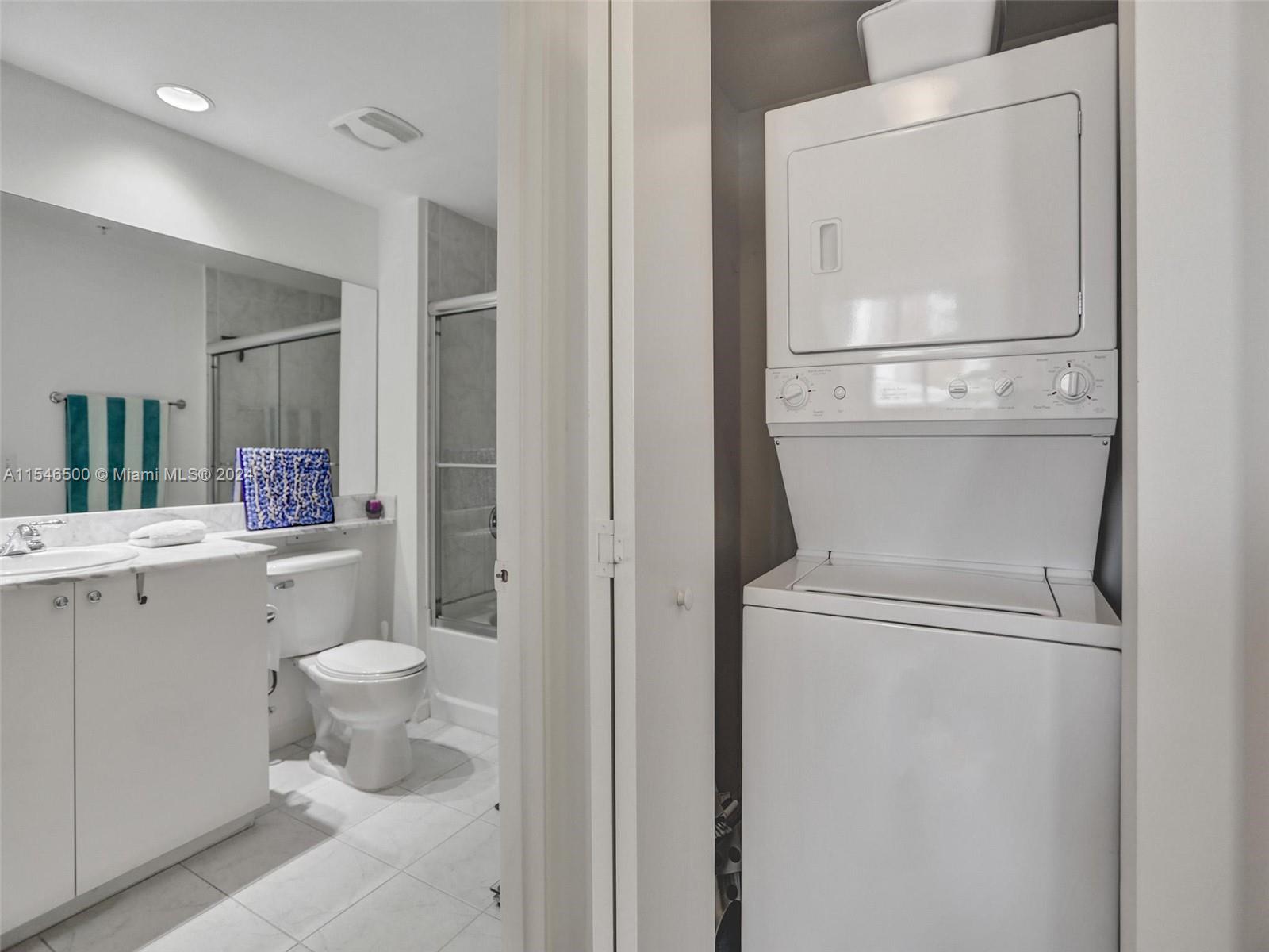 Bathroom, washer and dryer