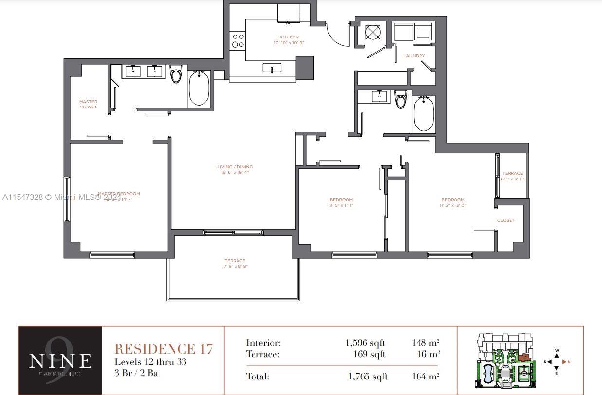 999 SW 1st Ave 2317, Miami, Florida 33131, 3 Bedrooms Bedrooms, ,2 BathroomsBathrooms,Residential,For Sale,999 SW 1st Ave 2317,A11547328