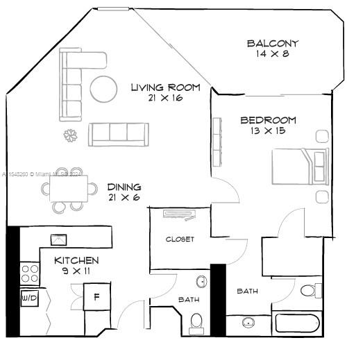 555 NE 34th St 2109, Miami, Florida 33137, 1 Bedroom Bedrooms, ,1 BathroomBathrooms,Residentiallease,For Rent,555 NE 34th St 2109,A11548260