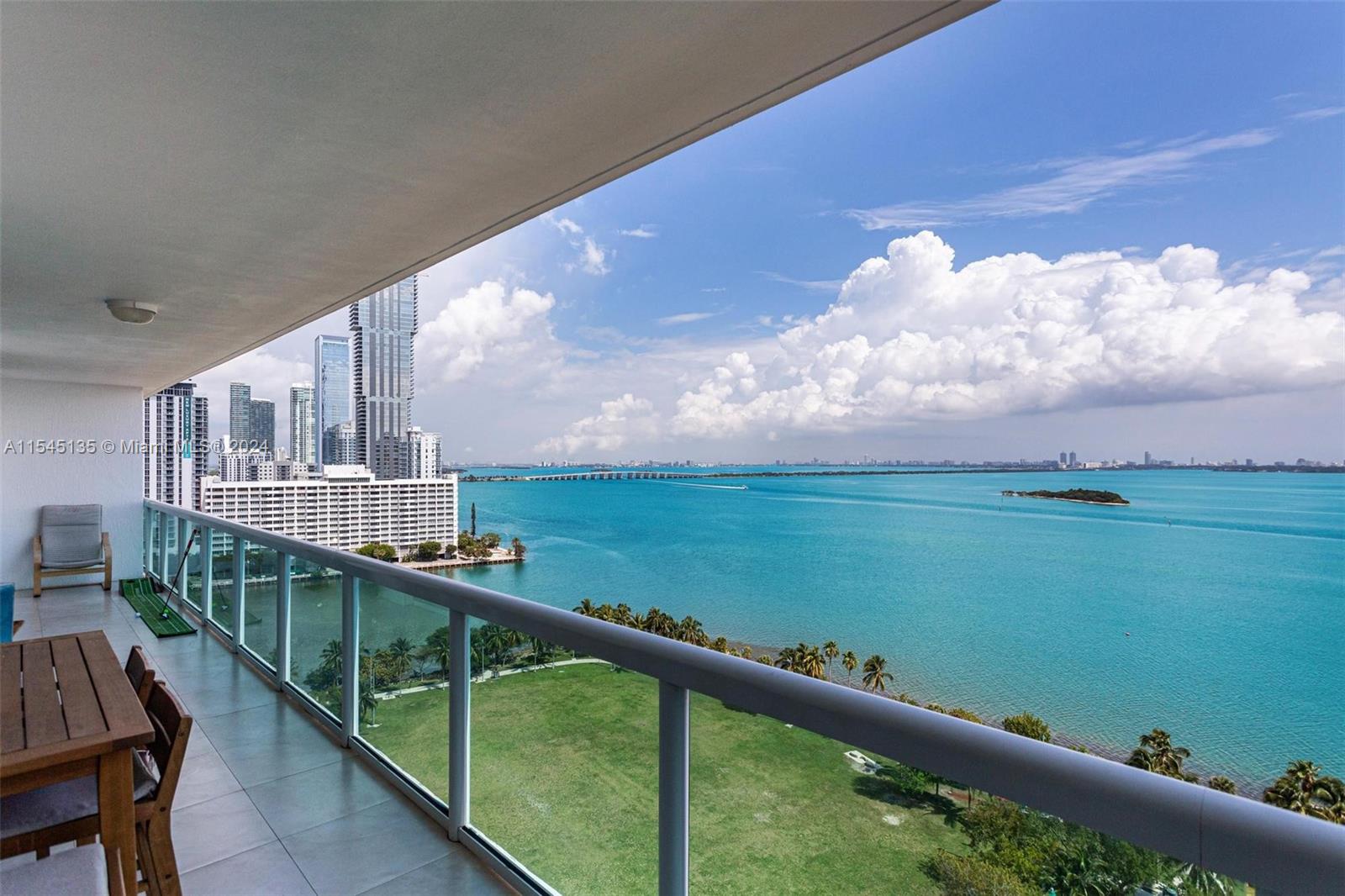 Fully furnished 2/2 with breathtaking bay views at 1800 Club condo near Downtown/Brickell Miami. Recently upgraded bathrooms, kitchen, and closets. Enjoy expansive direct East Ocean/Bay views from the living room, dining room, and bedrooms. The bedrooms are split, offering 1222 sq ft of AC space plus a 252 sq ft terrace. Tile floors throughout. This full-service building includes concierge, valet service, on-site management, pool, gym, spa, steam room, sauna, playroom, and more. HOA includes cable and internet. Conveniently located within walking distance to parks, cafes, nightlife, supermarkets, banks, and more. Only five minutes to South Beach, Downtown Miami, Brickell, American Airlines Arena, Performing Arts Center, Port of Miami, Health District, and easy access to all major highways.