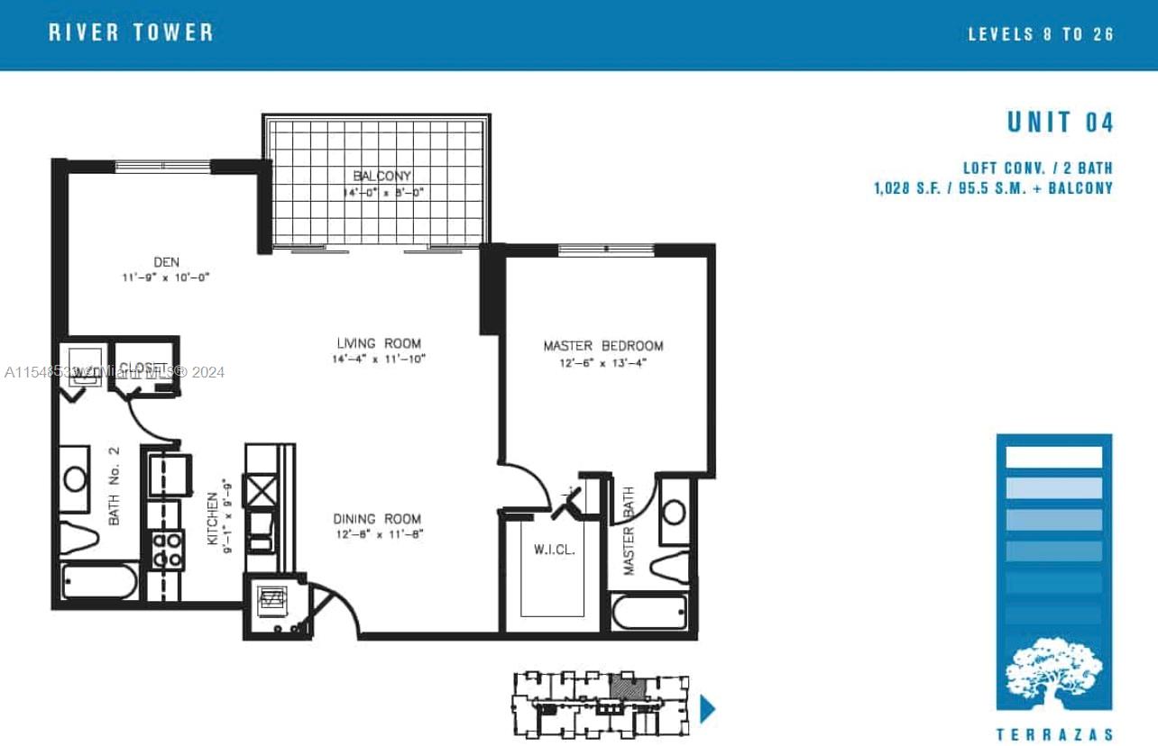 1861 NW S River Dr 2304, Miami, Florida 33125, 1 Bedroom Bedrooms, ,2 BathroomsBathrooms,Residential,For Sale,1861 NW S River Dr 2304,A11548533