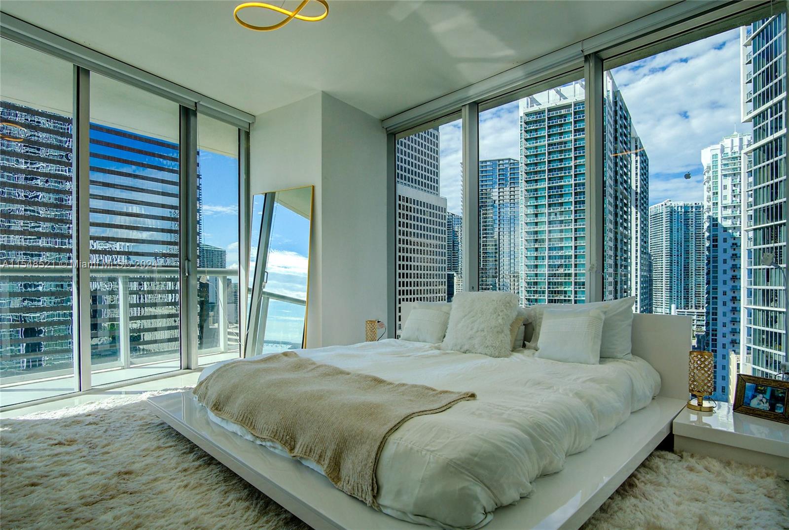 Impeccable corner unit at the highly desired Icon. Enjoy sun all day with south facing 180 degree  views of the bay and skyline, truly the best views Brickell has to offer. This 2/2 unit has a split floor where views can be seen from every room and its open concept allows for natural light throughout. Live in it yourself or purchase as an investment! This unit has consistently set the market price in Icon renting thousands of dollars higher than the comparables for the last two years. Currently rented to highly qualified tenants. The Icon is a full amenity building offering a world class gym, spa, pool with towel & drink service, and onsite top tier restaurants such as Cipriani and Catina La Veinte.