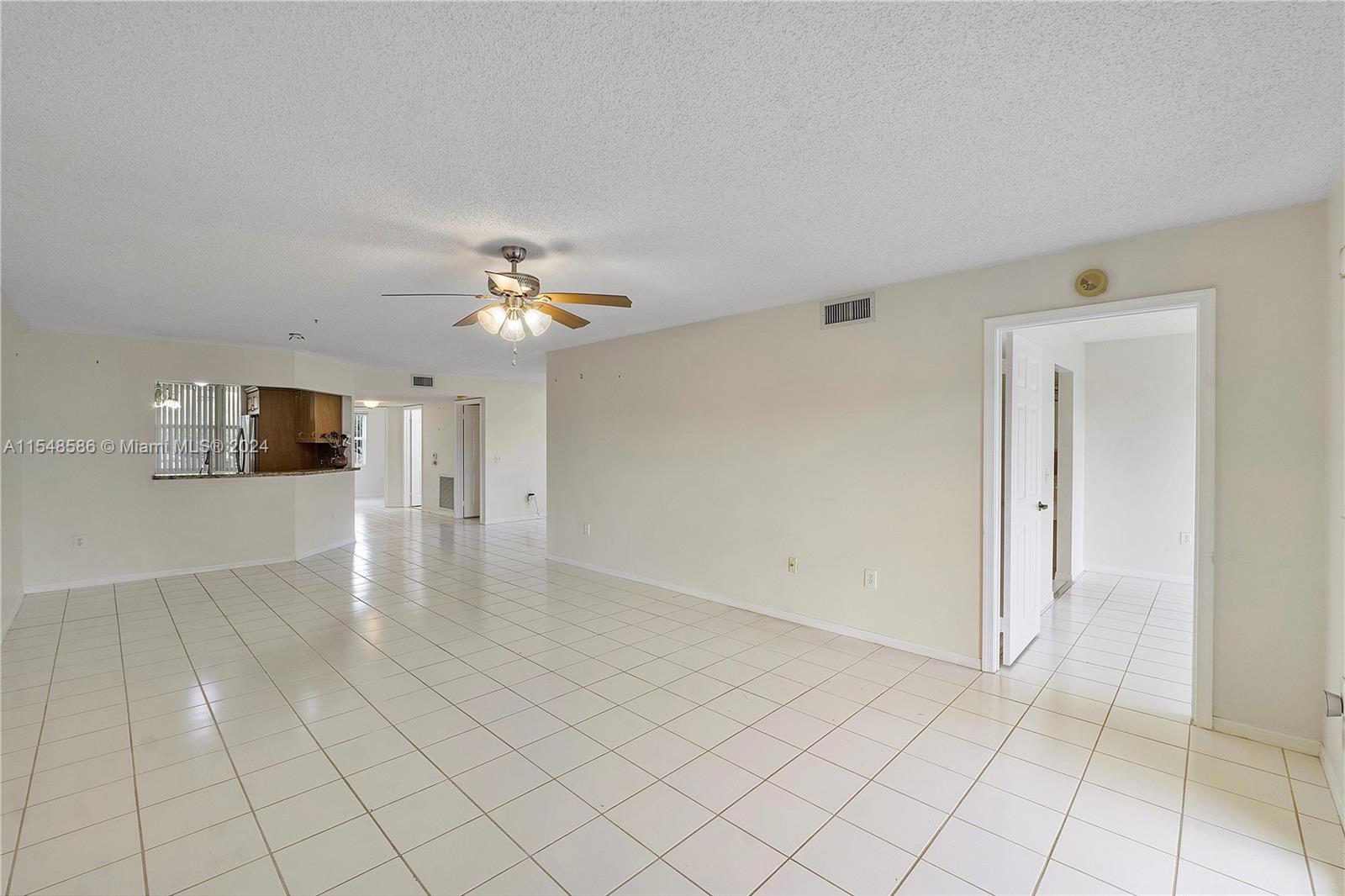 Living room and dining area