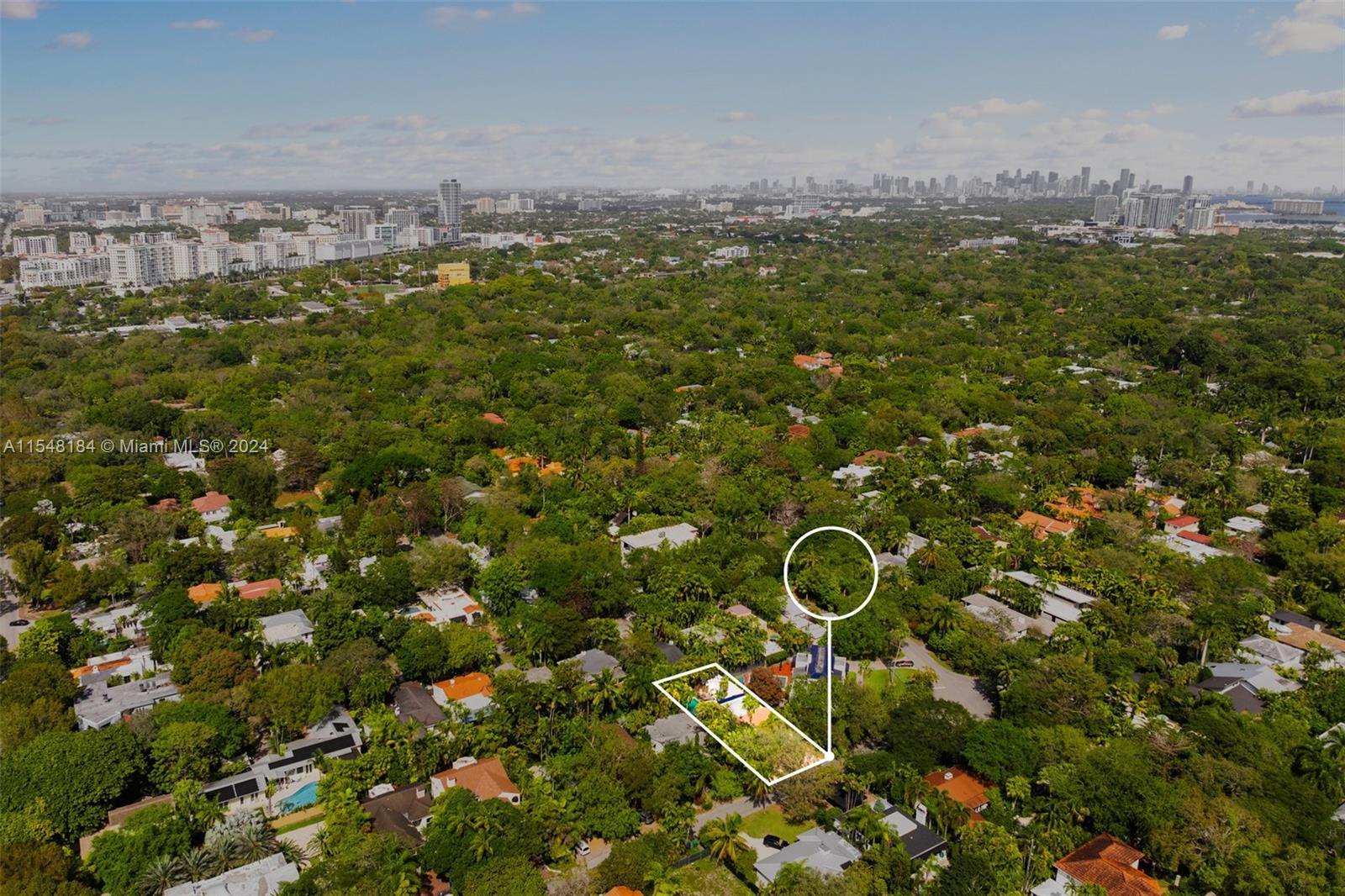 Ariel/ pinned view of the property with water views.