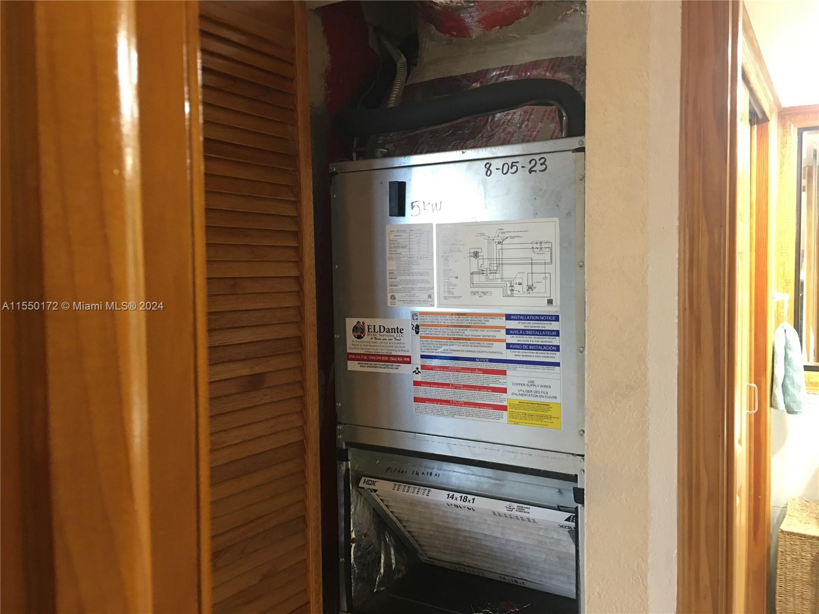 Central AC/Heat Installed 8/25/2023