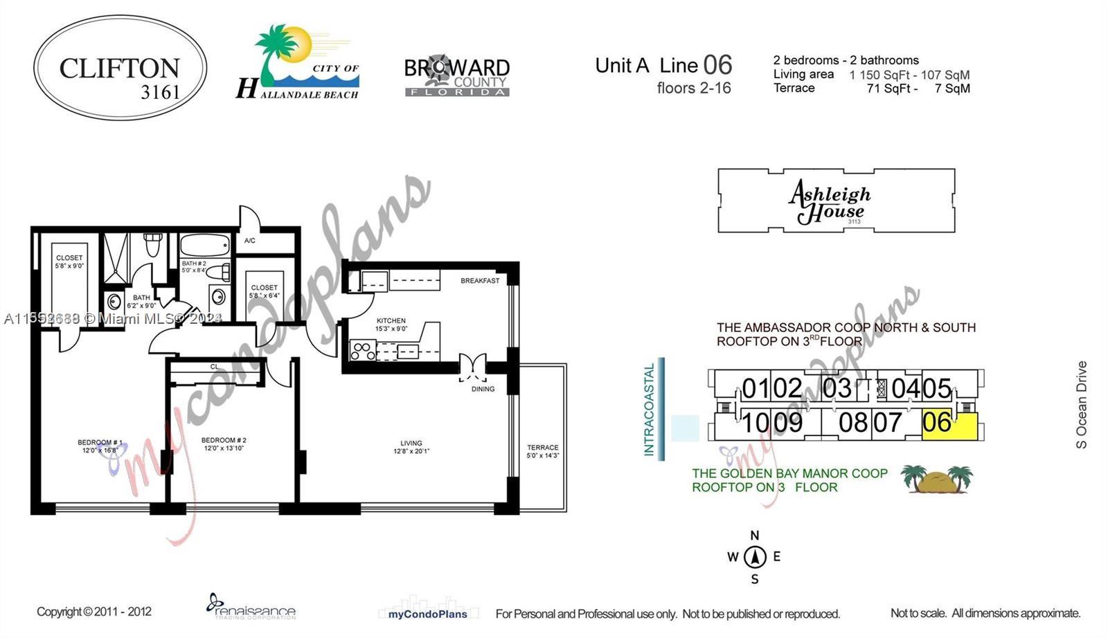 3161 S Ocean Dr 1202, Hallandale Beach, Florida 33009, 2 Bedrooms Bedrooms, ,2 BathroomsBathrooms,Residential,For Sale,3161 S Ocean Dr 1202,A11552688