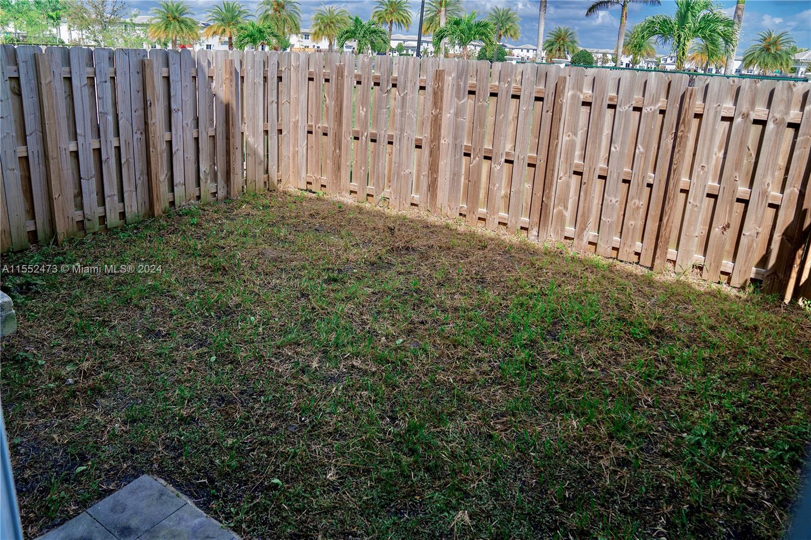Fenced in back yard