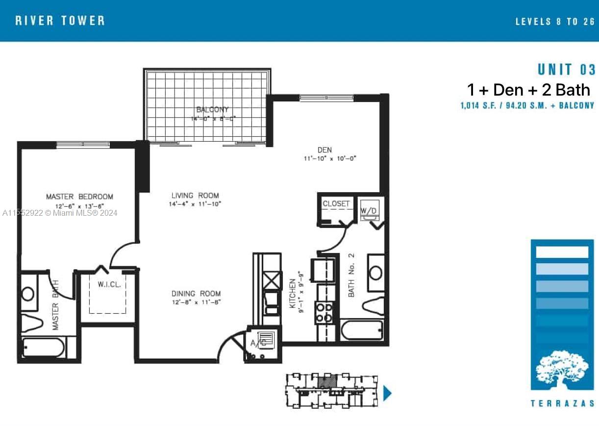 1861 NW S River Dr 803, Miami, Florida 33125, 1 Bedroom Bedrooms, ,2 BathroomsBathrooms,Residential,For Sale,1861 NW S River Dr 803,A11552922