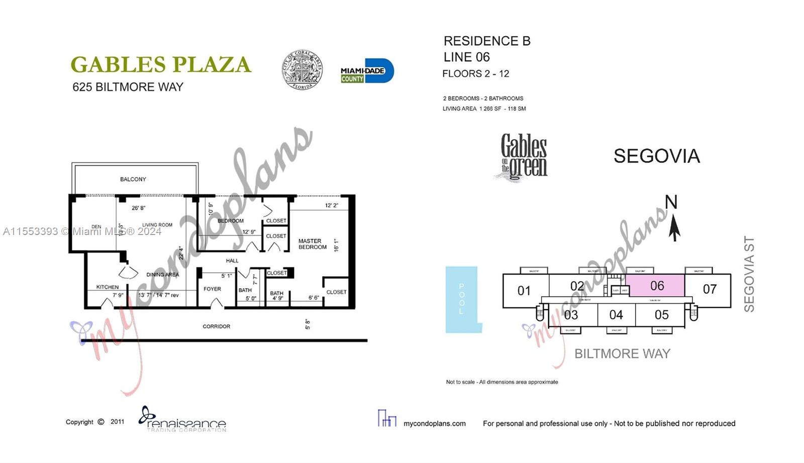625 Biltmore Way 1106, Coral Gables, Florida 33134, 2 Bedrooms Bedrooms, ,2 BathroomsBathrooms,Residential,For Sale,625 Biltmore Way 1106,A11553393
