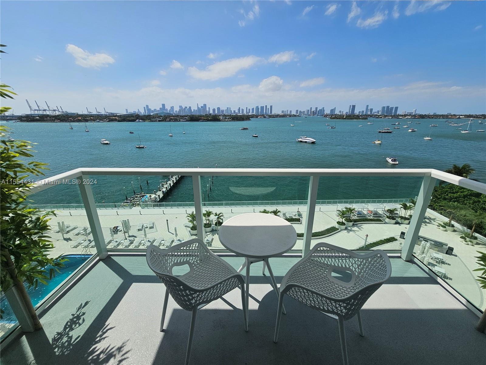The most spectacular views in South Beach. This 1 bed, 1 bath updated unit is available immediately for annual lease. Open kitchen with counter seating, quartz countertops, Stainless appliances and recessed lighting. Spectacular bay views even from the kitchen! Modern white porcelain floors throughout. Completely renovated bath with walk in shower. Large walk-in closet in primary bedroom. Lease payment includes full cable tv & high speed internet. Resident Laundry is located just outside the unit. The building has just completed a multi million dollar renovation with one of the best bayfront pool and spa decks in South Beach, complete with a full outdoor kitchen for use by residents. Valet parking is available for a monthly fee of $85. Annual leases only!