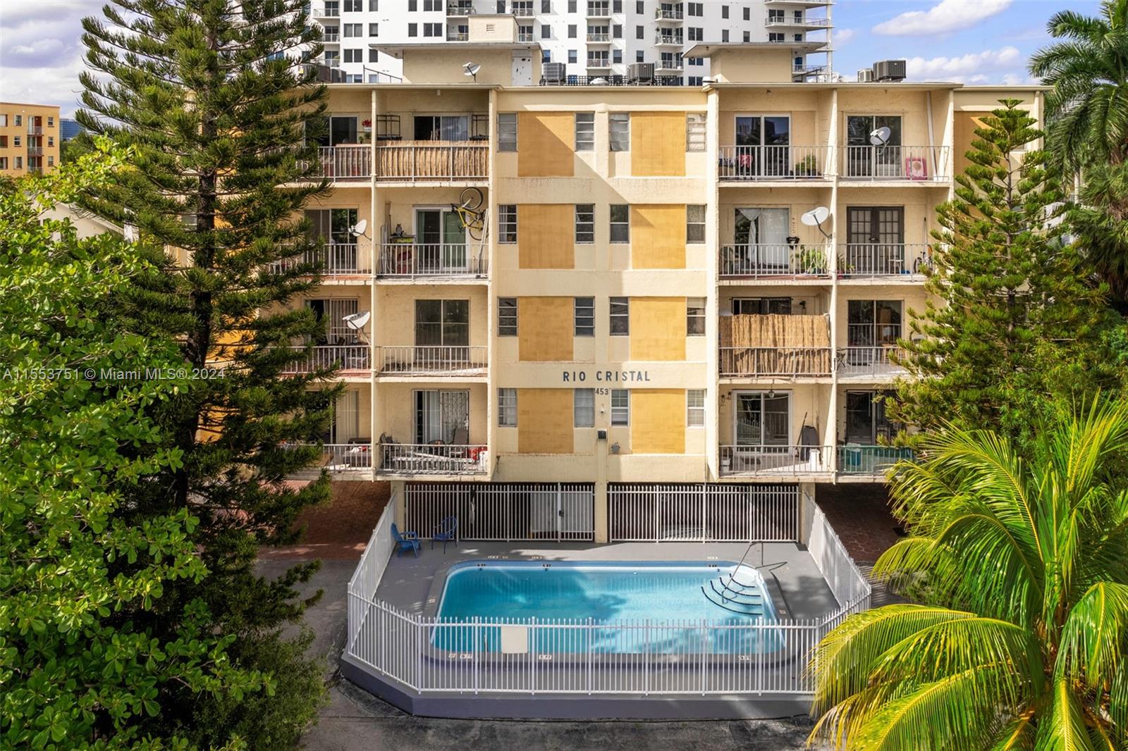 Introducing a recently renovated 2BD/1BA at Rio Cristal in Little Havana near the Miami River, Downtown, and Brickell. Current owner updated the unit in 2022, including new appliances, cabinets, and counters in kitchen, new bathroom, dry wall, and new sliding door to balcony. AC compressor replaced in 2024. Community is gated, with a pool, assigned and guest parking. Laundry machines on each floor. Unit is great for first time home buyers or investors. Tenant occupied.

HOA is $521. No current special assessments. Property taxes represent no exemptions.