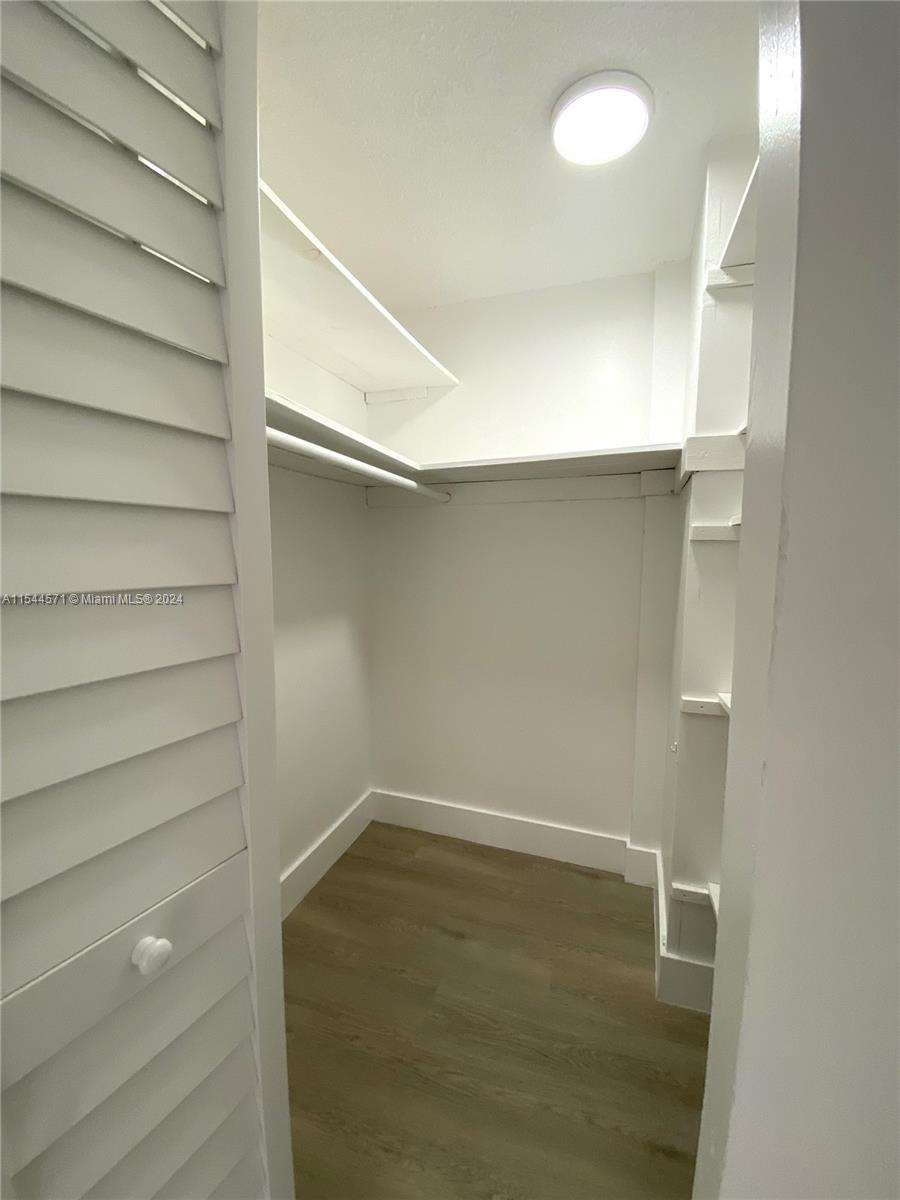 Walk in closet in master bedroom
