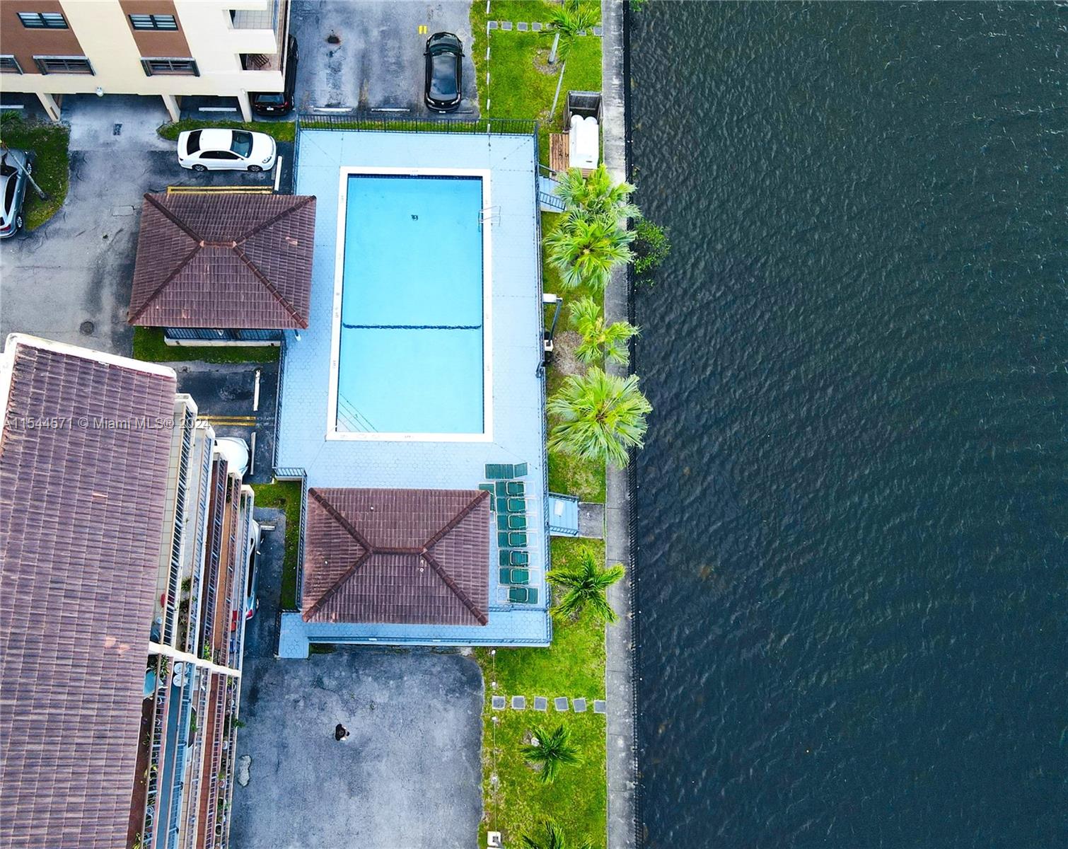 Aerial view of the pool