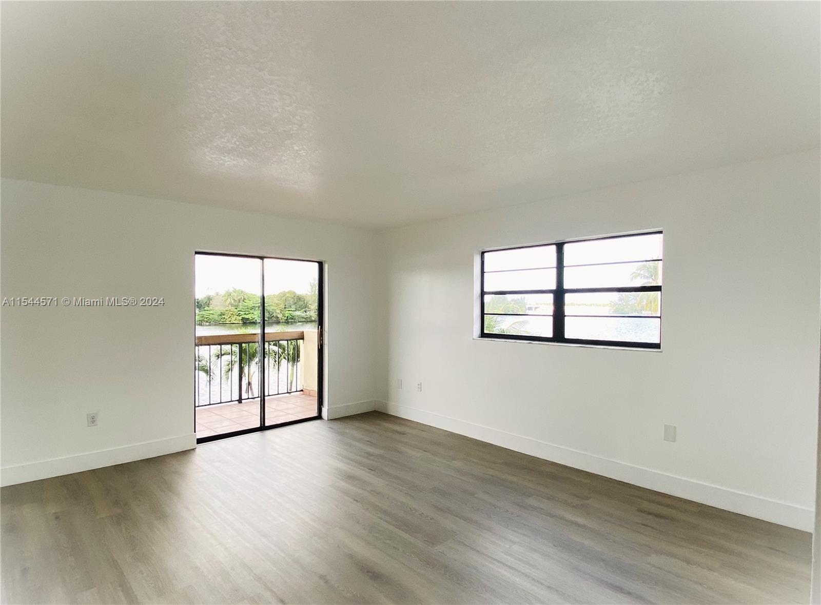 Living room with water view