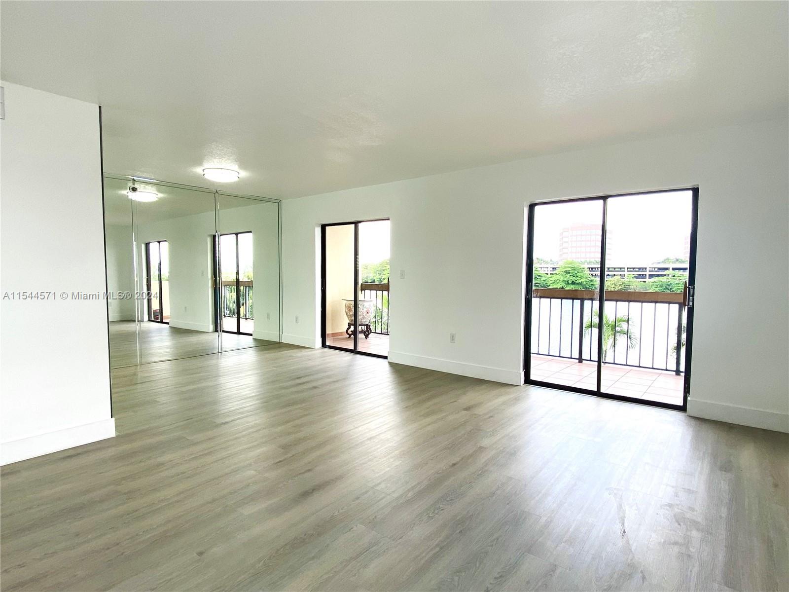 Living room with water view