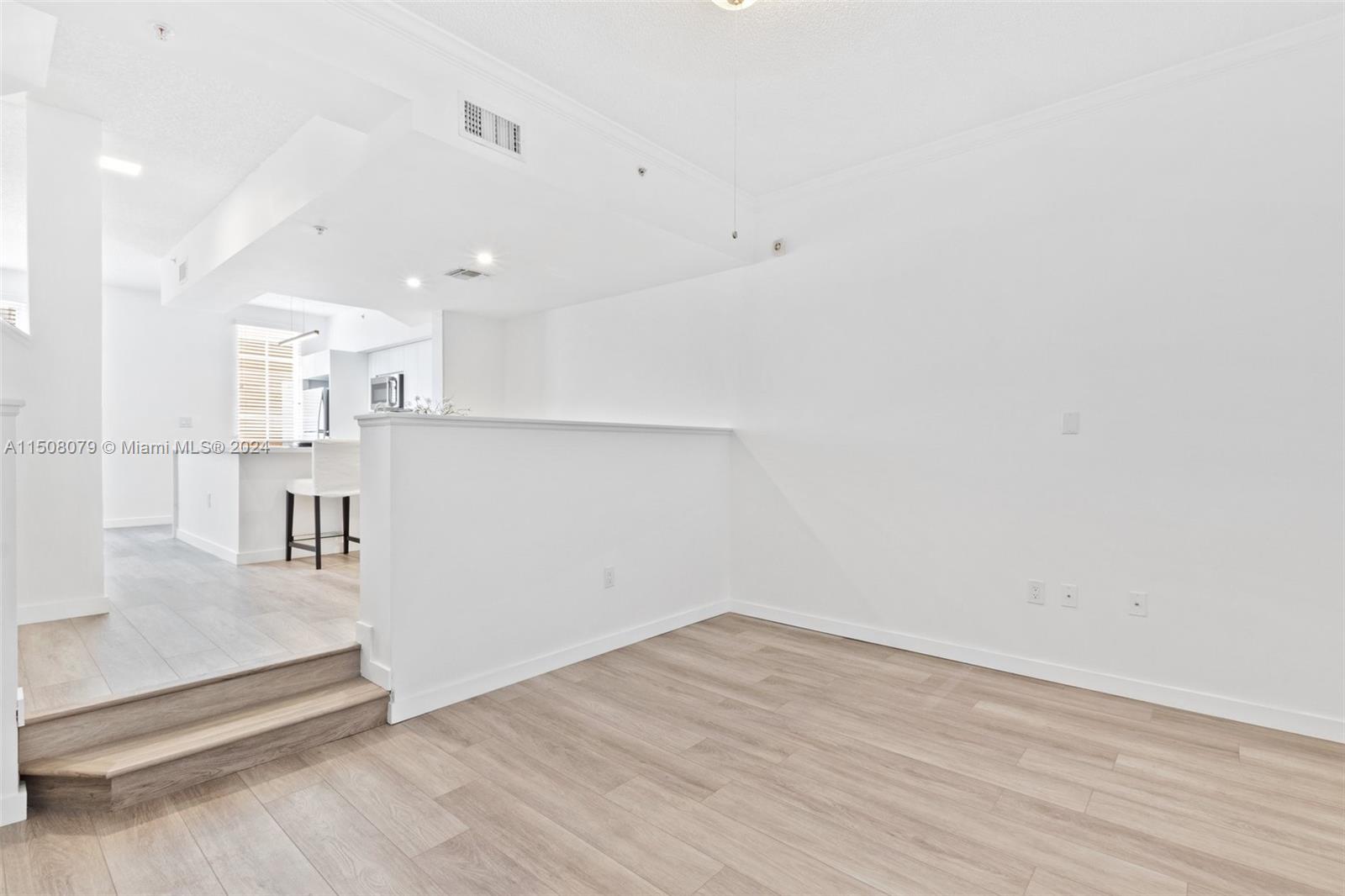 step up to kitchen and dining room