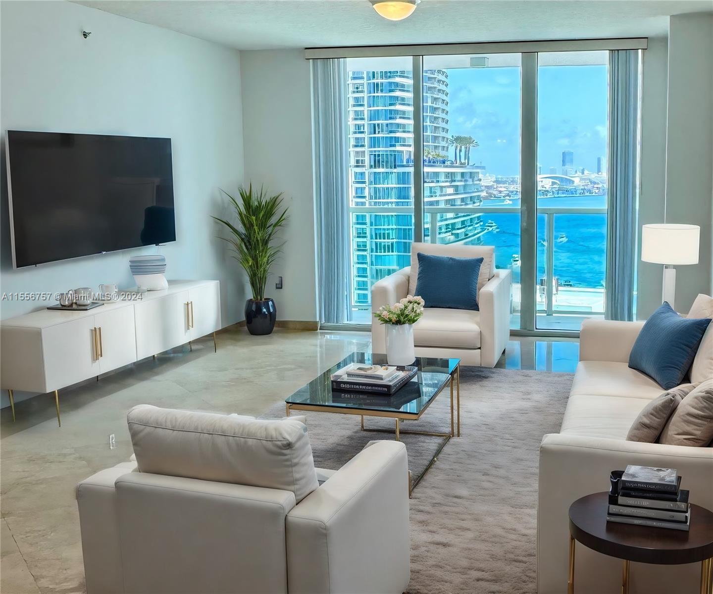 Water views from every room in this great 2 bedroom 2 bathroom unit at Brickell On The River North.  This unit features marble floors throughout, a spacious split floor plan and very nice river, bay, city and sunrise views.  One assigned parking space, Resort Style Amenities that include 2 Pools, Spa, Jacuzzi, Steam Room, 3 Story Gym, Yoga Room and a Business center, as well as 24-hourFront desk & Valet.  The building is centrally located, two blocks from Brickell City Center shops & restuarants and walking distance to Mary Brickell Village.