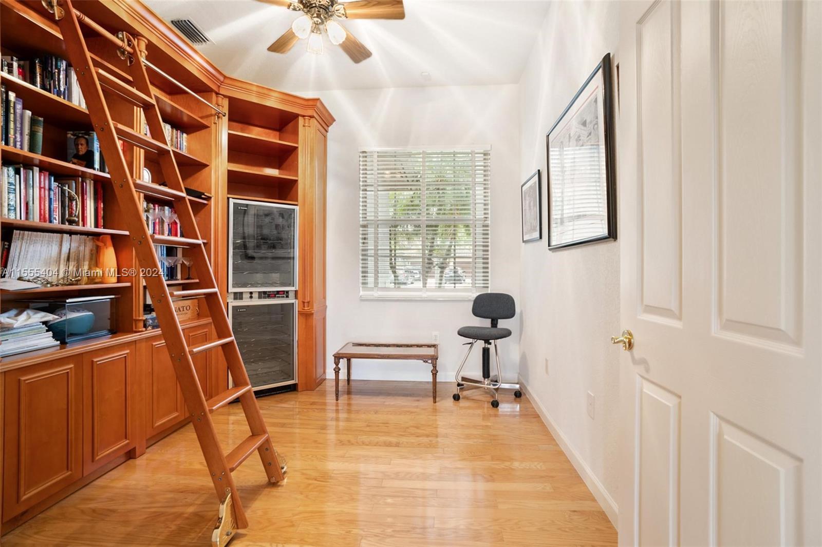 Library with Wine Cooler
