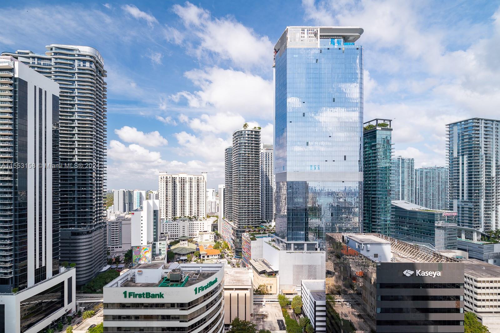 Welcome to 2901 at Plaza Brickell, offering the largest 1 bed layout available. This unit features new flooring, newer AC unit (1 year old) and floor-to-ceiling windows throughout its bedroom, providing an abundance of natural light; the Brickell skyline as its backdrop. Additional, unique features include a large walk-in closet, a generously deep balcony, and dual-vanity sinks in the bath. Access to amenities include two pools, a fitness center, sauna, jacuzzi, lounge, and meditation garden, along with a convenience store on-site. Ideally situated, Plaza is steps from Brickell City Centre, top dining like Komodo and Delilah, and the tranquil Brickell Key walking loop, making this perfect for those seeking a blend of convenience & comfort. 1 assigned parking space. 30 day rentals OK.