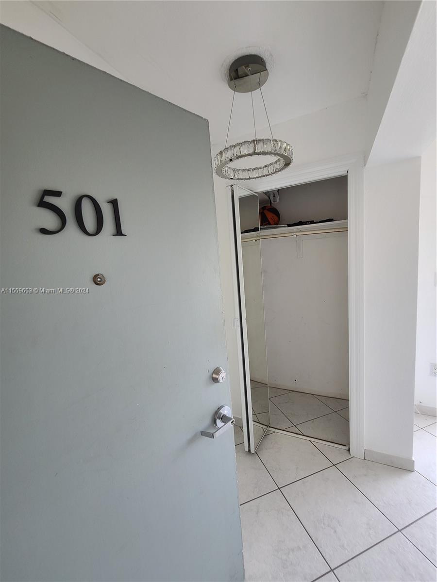 Utility closet by entrance