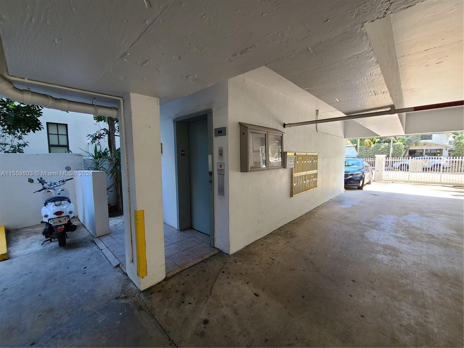 elevator from the parking/ground level