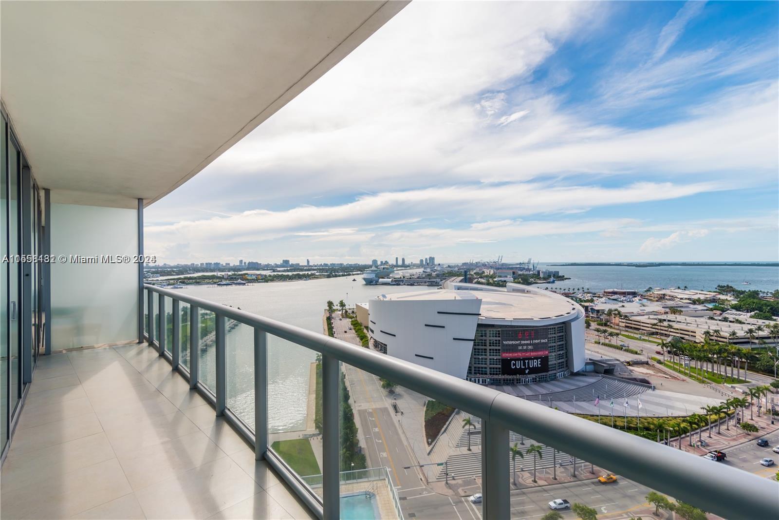 Prepare to be captivated by the stunning city and bayfront vistas that await you in this exquisite condominium nestled in the heart of Downtown Miami! Boasting ample space with 943 square feet, this 1-bedroom, 1.5-bathroom unit also features an additional den, along with tile flooring, modern lighting fixtures, soaring 10-foot ceilings, impact-resistant windows, a customized master bedroom closet, brand-new appliances, and the convenience of a washer and dryer. The prestigious Marina Blue offers an array of lavish amenities, including a cutting-edge fitness center, two refreshing swimming pools, a stylish party room, a convenient on-site store, a well-equipped business center, and a 24-hour secured lobby.