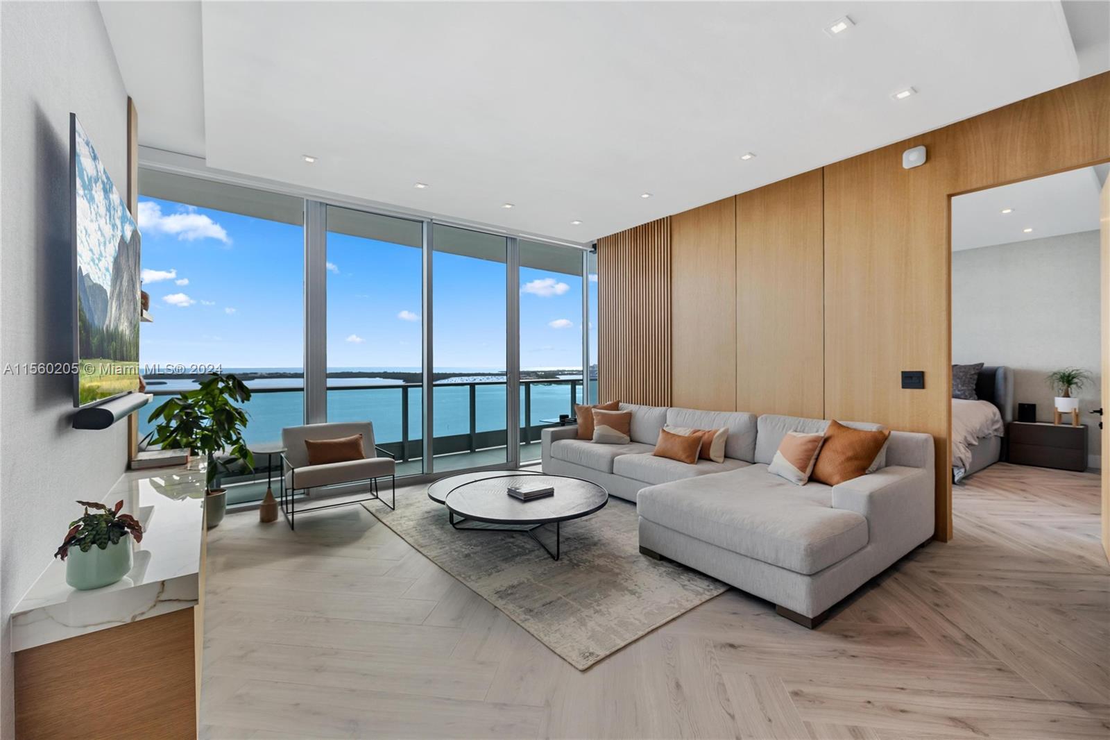 Available NOW for 6 months or Annual rental. Immerse yourself in luxury at Jade Brickell's waterfront gem! This FULLY FURNISHED, fully renovated 2 BD, 3 BA unit on the 29th floor offers breathtaking bay views. Features include a custom office, white oak floors, walk-in closets, and high-end furnishings from Restoration Hardware, Addison House, + more. In-unit washer/dryer, automatic window treatments, valet parking, and internet included. Primary bedroom with king bed, guest room has queen bed. This luxury building has a full size updated gym, spa, and pilates rooms. Walk to LPM, bars, and shopping. The best corridor of Brickell to live in. Prefer no Pets, but will take into consideration.